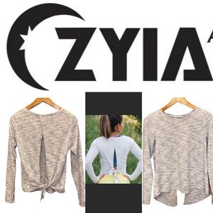 🌙 ZYIA Ash Split Back Long Sleeve Tee M